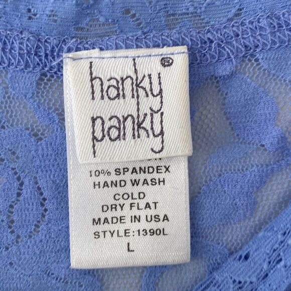 Hanky Panky Lavender Blue Fitted Full-Lace Tank Top sz L Feminine Sexy NWOT - Picture 6 of 7